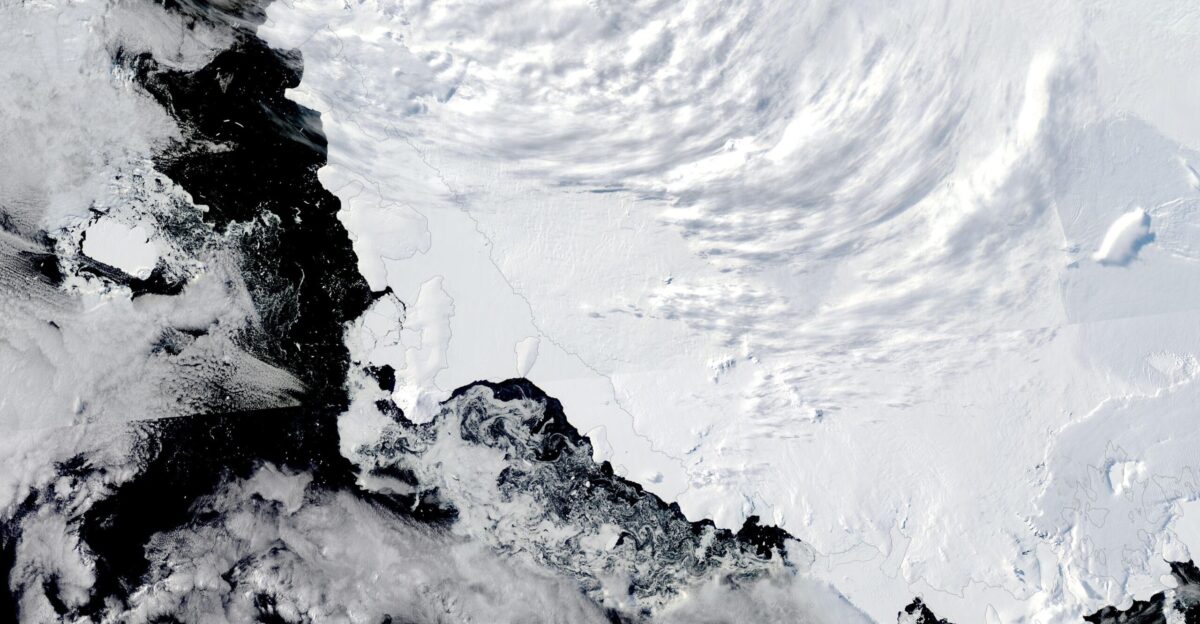 On February 20 2024 Antarctic sea ice likely reached its minimum extent for the year according to the National Snow and Ice Data Center NSIDC At 1 99 million square kilometers 768 000 square miles the 2024 minimum matches the second-lowest measured in 46-year satellite record which occurred in 2022 The lowest minimum was 1 79 square kilometers 691 000 square miles and occurred on February 21 2023 Sea ice extent is cyclical with ice forming over the oceans surrounding Antarctica as temperatures drop and daylight shortens in the southern hemisphere winter Sea ice fully encircles the continent by the end of winter Maximum extent is reached usually in September or early October By December daylight begins to lengthen and temperatures rise enough that sea ice begins to melt reaching minimum extent by late summer February On February 23 the Moderate Resolution Imaging Spectroradiometer MODIS on NASA s Terra satellite acquired a true-color image of summer s end in Antarctica Some sea ice floats on the Southern Ocean but only ice shelves cling to the coast of the Marie Byrd Land region of Antarctica Arc-shaped clouds sit over the rugged volcanic peaks of the Executive Committee Range This is the home to the highest dormant volcano in Antarctica Mt Sidley which rises to 4 285 meters 14 058 feet The NASA Visualization Studio has created a stunning animation that shows Antarctic sea ice changing from its maximum extent on September 10 2023 to its minimum extent on February 20 2024 The visualization was published on February 28 2024 and updated on March 1 2024 and uses datasets collected by Terra and Aqua MODIS along with other datasets It can be viewed by clicking here