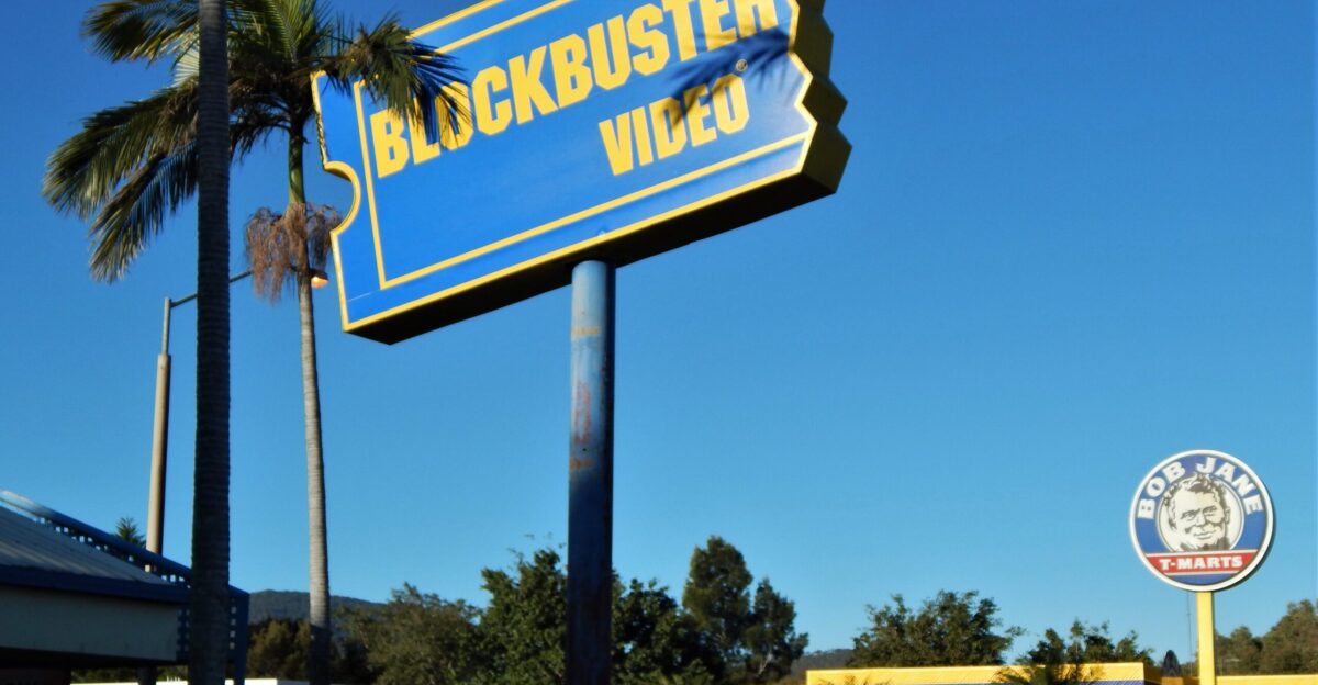 Signage at the Blockbuster Video store in Rockhampton Queensland before its closure in 2014
