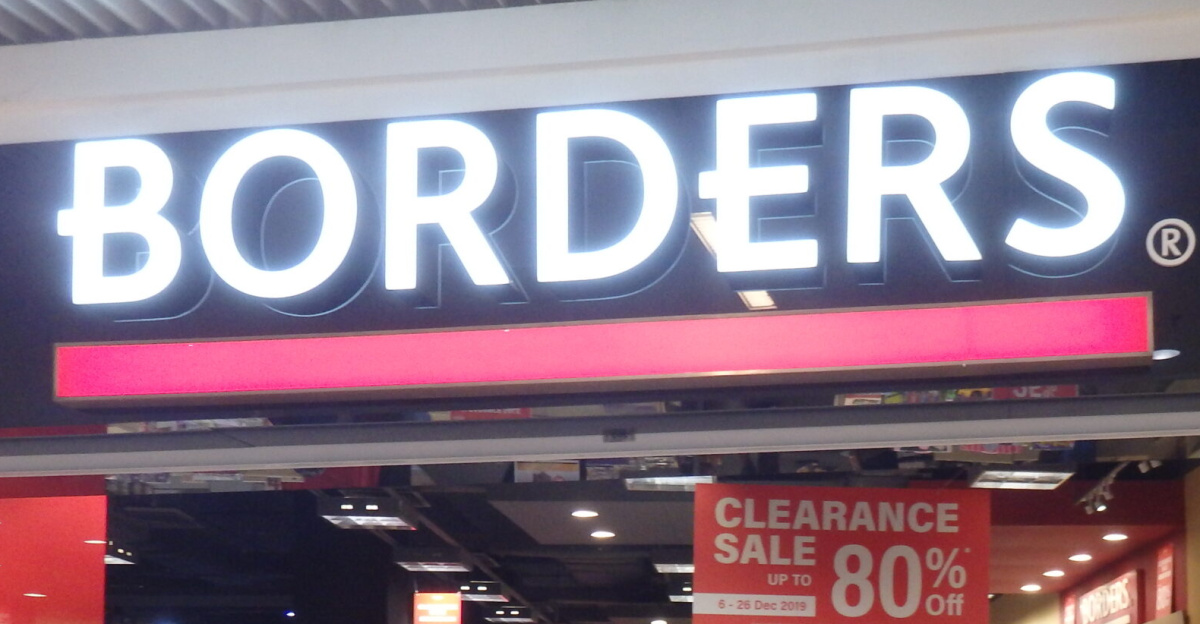 Borders Book Store in Queensbay Mall, Penang that closed in late December 2019.