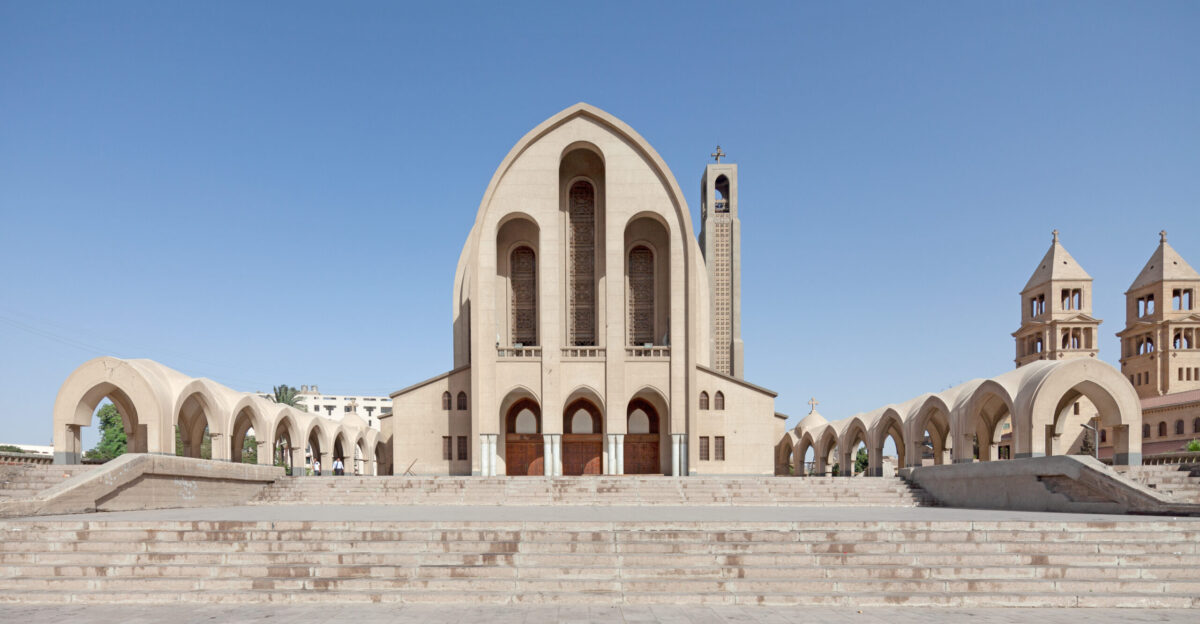 Entrance of the St Mark Cathedral el- Abbasiya Cairo Egypt