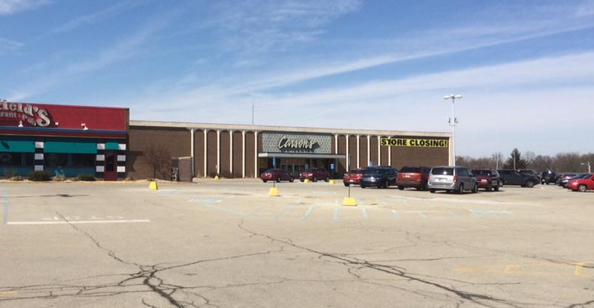 Exterior of a Carson's department store located at Mounds Mall in Anderson, Indiana, United States