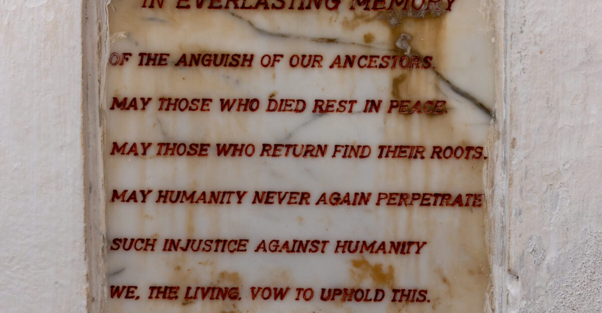 Plaque at Cape Coast Castle