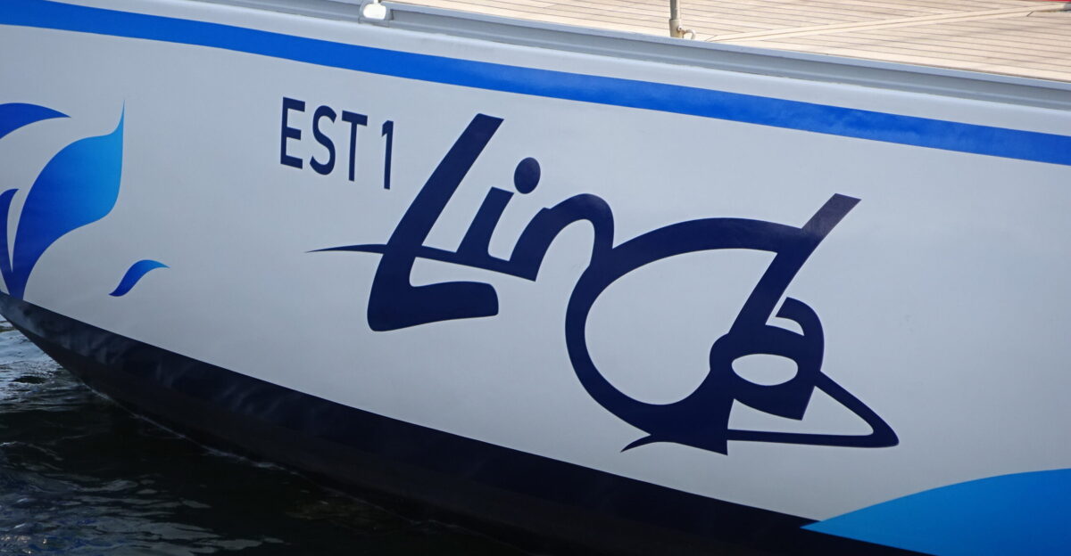 EST 1 Linda name sign Lennusadam Tallinn 14 July 2021