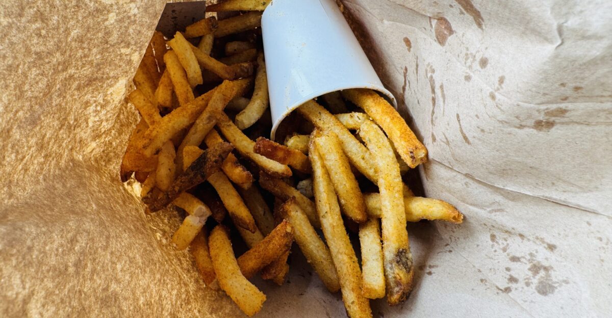 French fries with Cajun seasoning at Five Guys Petaluma California