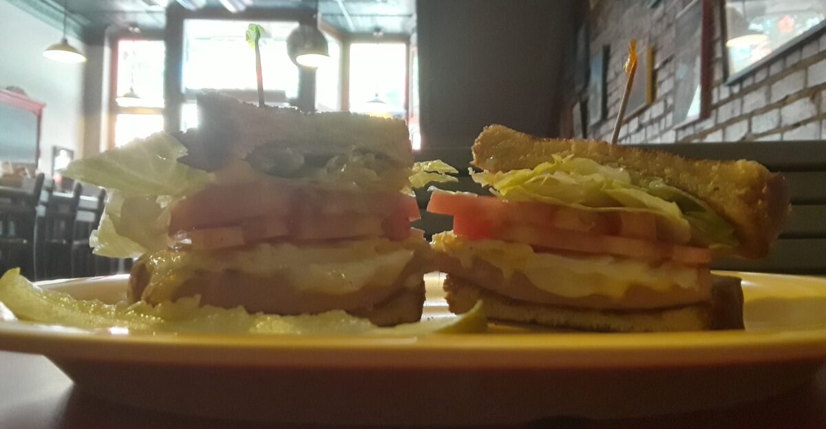 Fried bologna sandwich