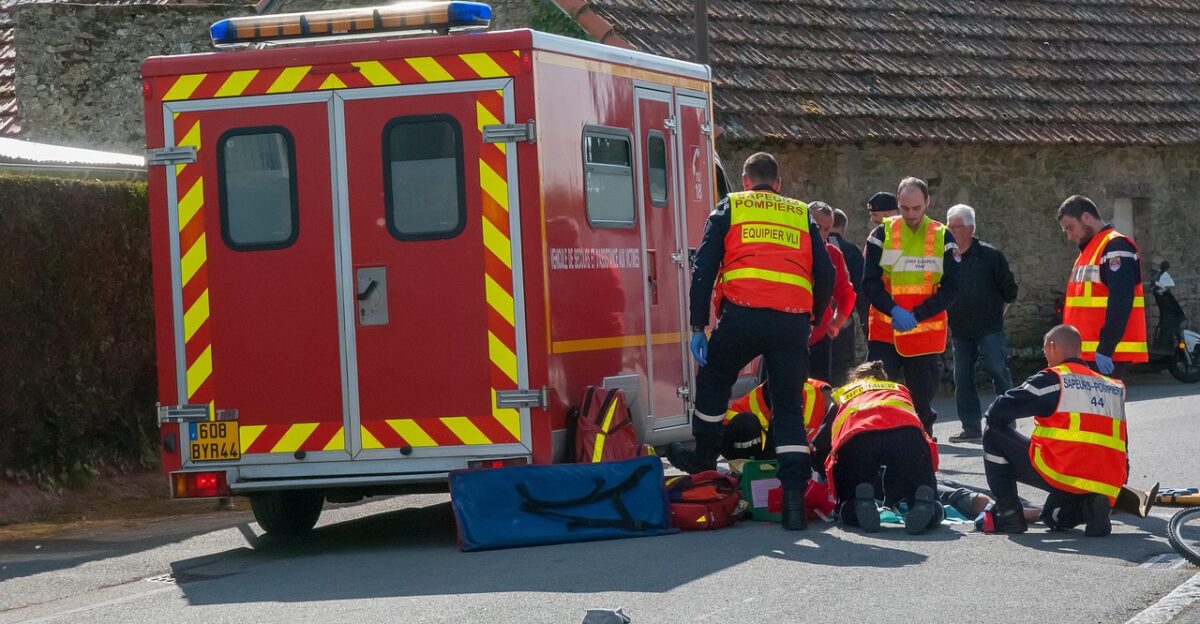 firefighter first aid first aider rescue rescuer truck helmet emergency red equipment intervention assistance