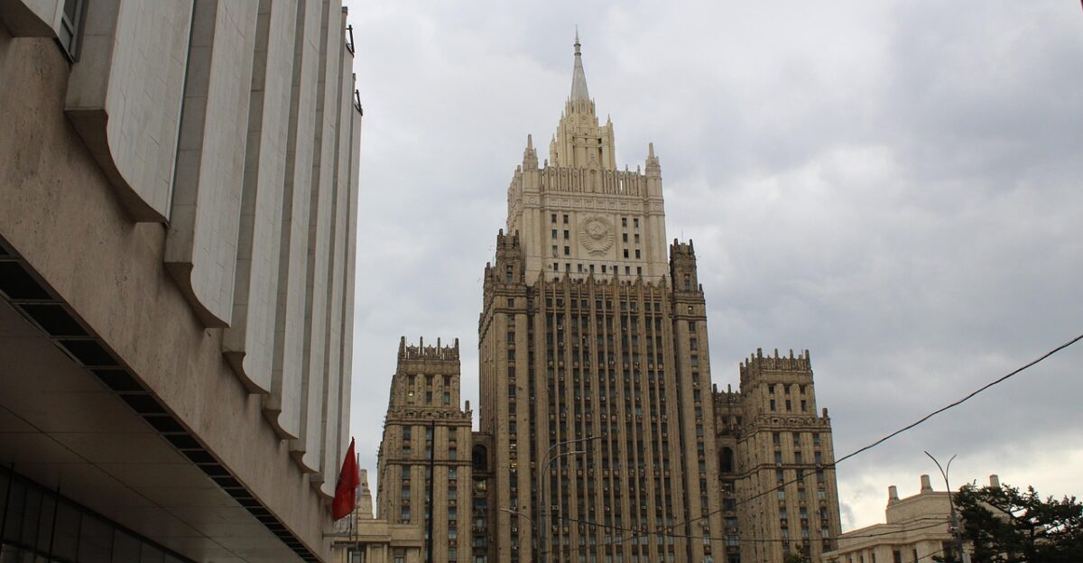moscow ministry russia mid capital diplomacy cases foreign sky structure skyscrapers architecture nature tower city