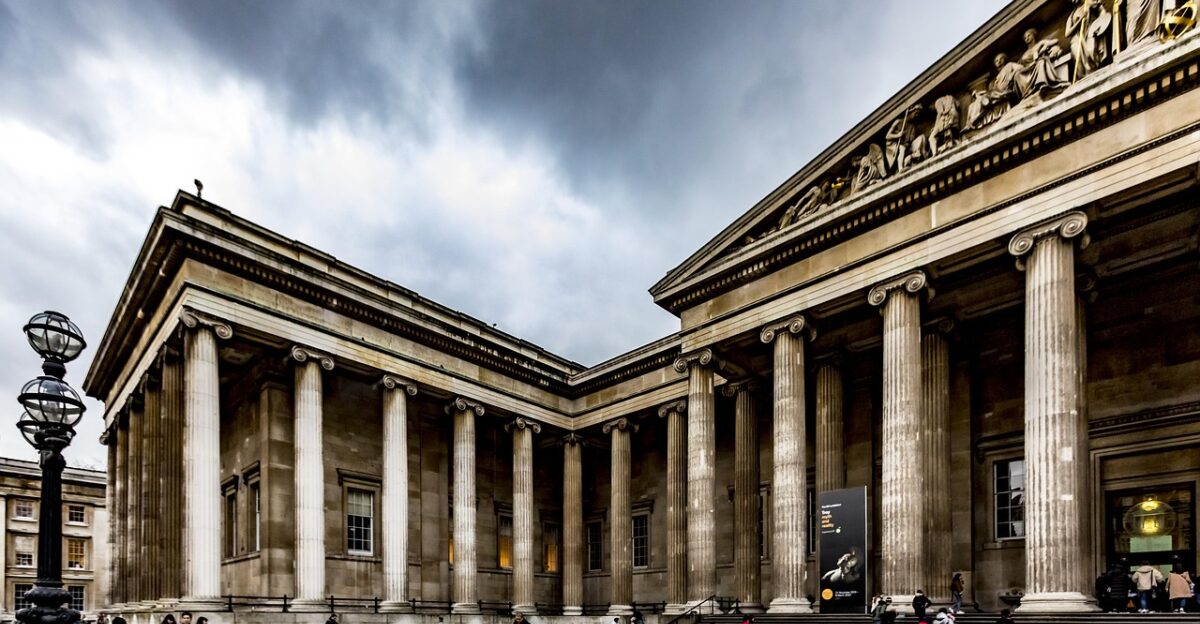 british museum museum london uk england city culture arts sky column clouds overcast people building history nature landmark marble famous winter collection artwork hulki okan tabak brown history brown culture