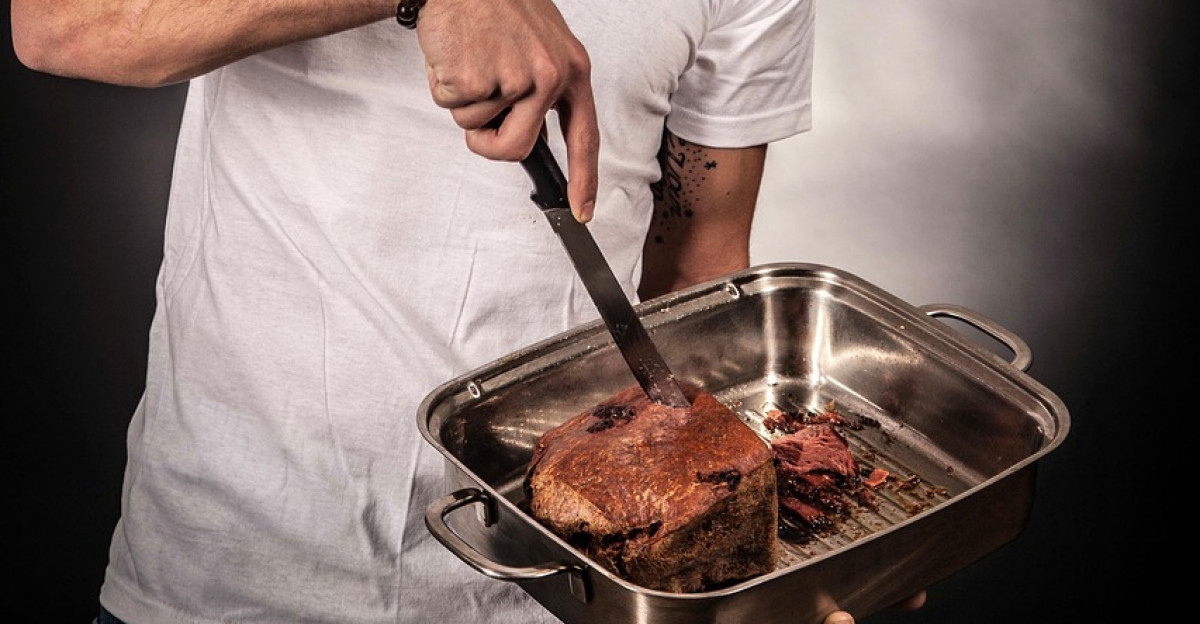 man cook cooking cut food meat pan preparation gourmet chef chef hat kitchen portrait cook cooking chef chef chef chef chef