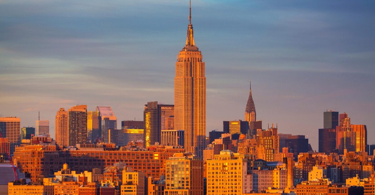 empire state building hudson sunset new york ny nature manhattan united states