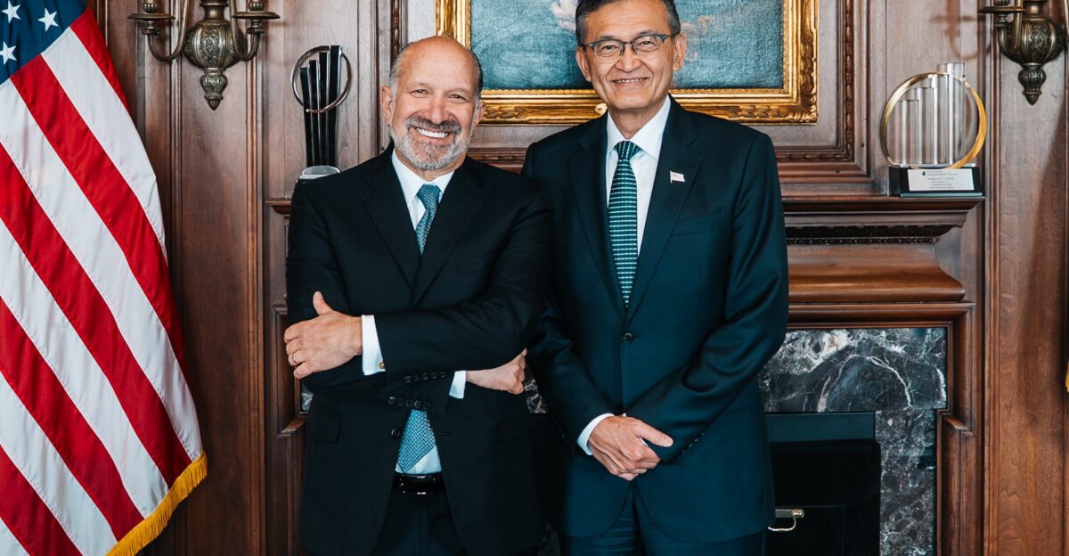 United States Commerce Secretary Howard Lutnick with Intel CEO Lip-Bu Tan
