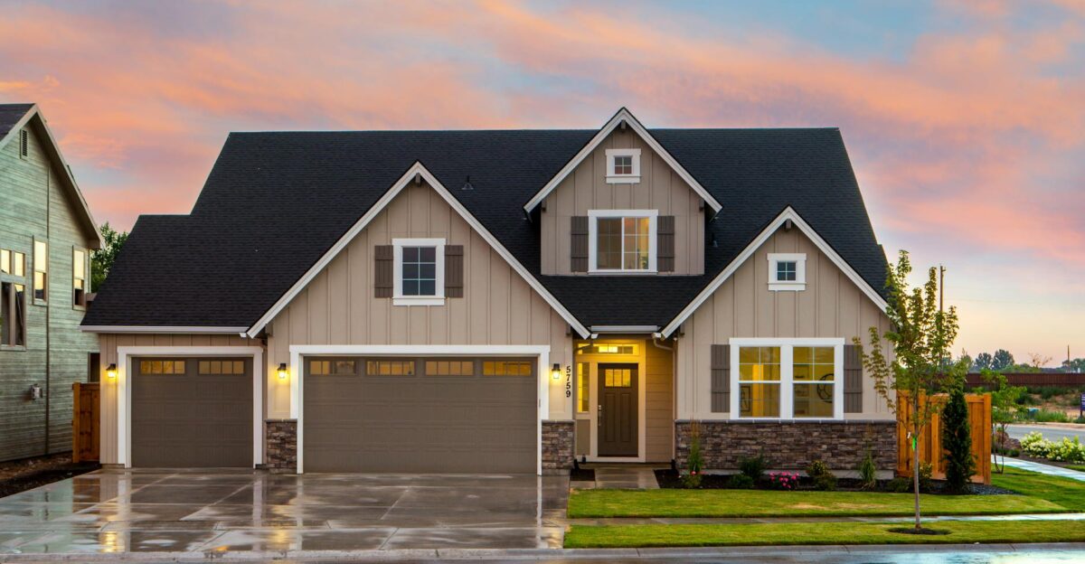 Charming family home in Boise ID with a modern facade and spacious garage