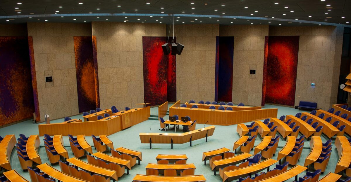 Circular seating of the Dutch Parliament in Den Haag Nederland