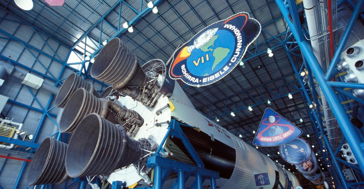 Explore the iconic Saturn V rocket exhibit at NASA s Kennedy Space Center in Florida showcasing American space history