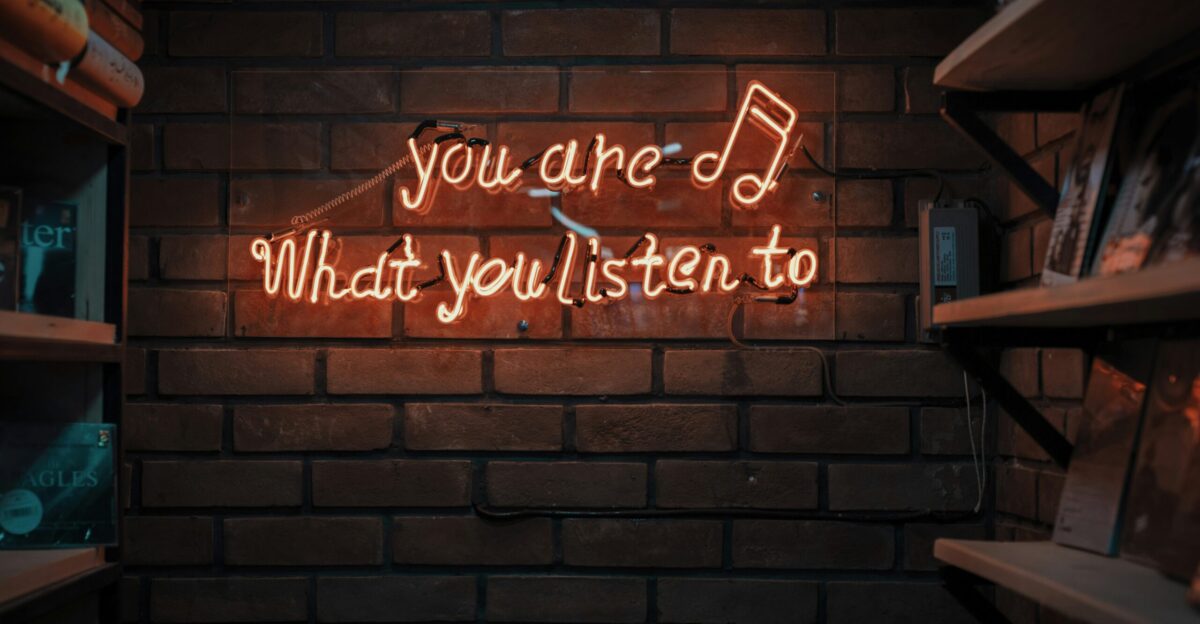 lighted red text signage