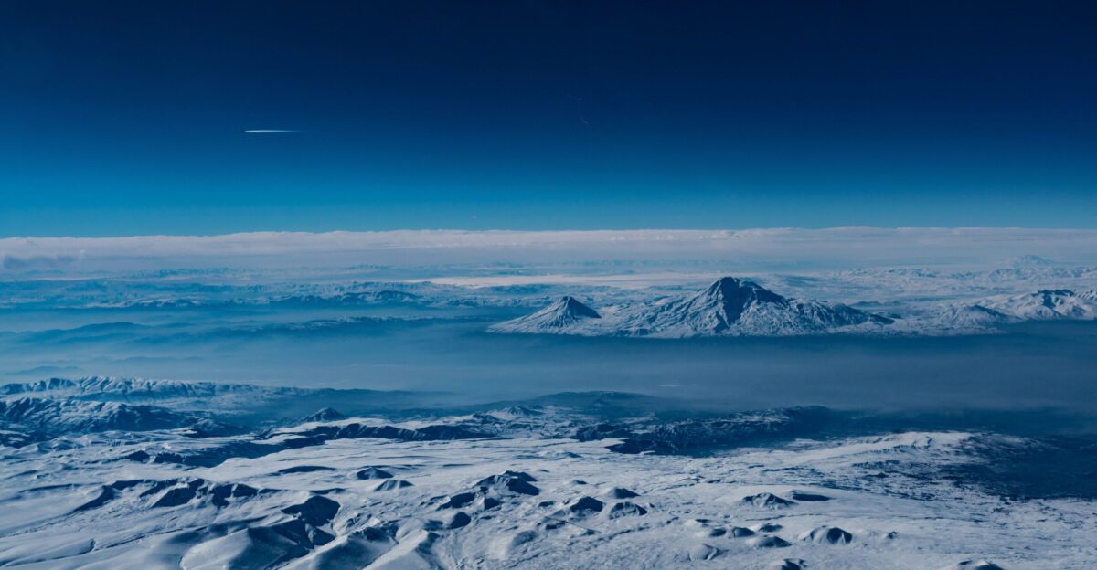 bird s-eye view photography of iceberg