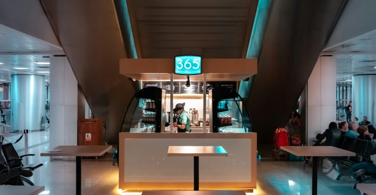 food stall under escalator