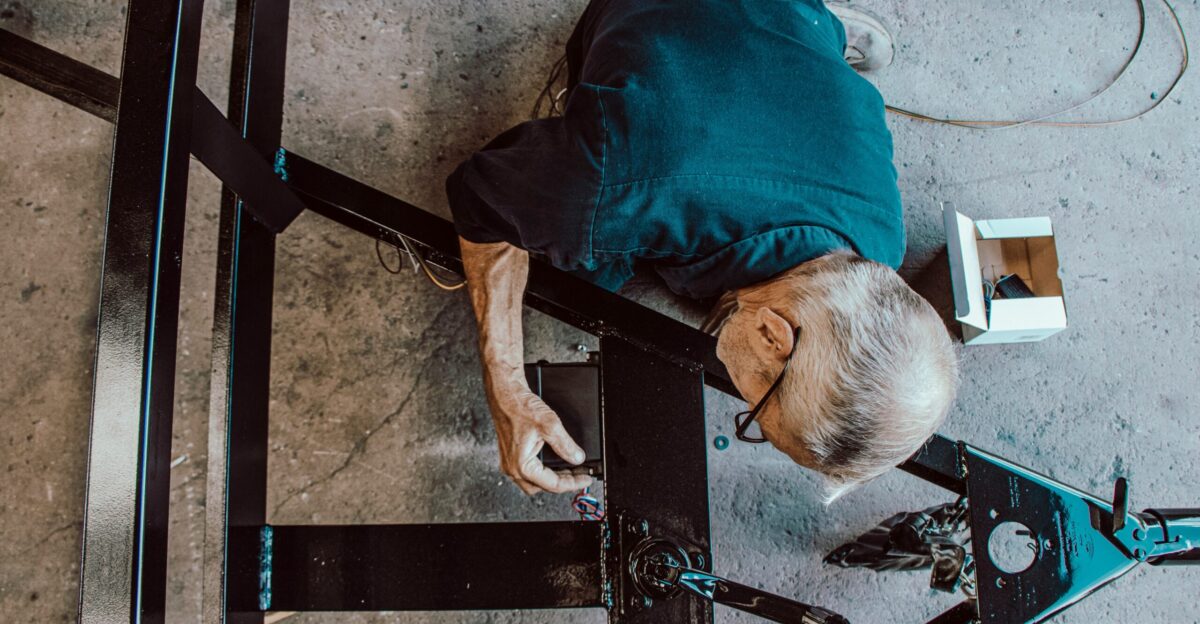 man wears blue shirt
