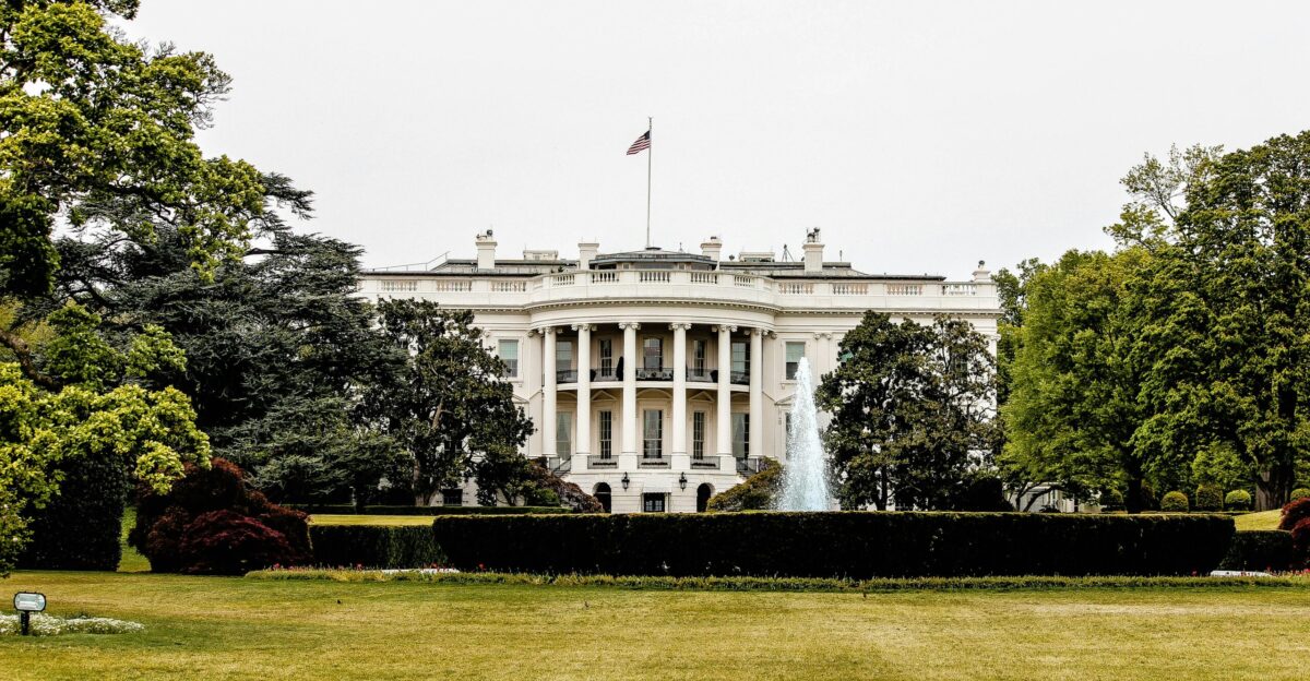 architectural photography of white house