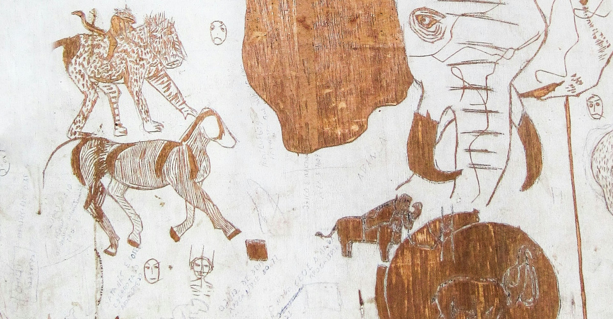 brown and white abstract painting