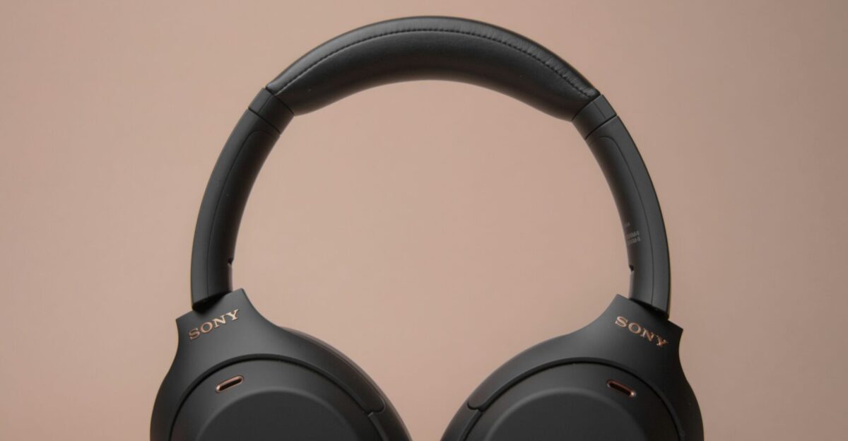 black wireless headphones on white table