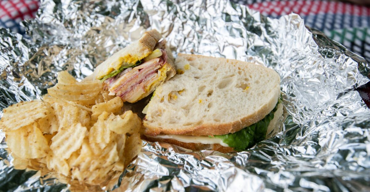 brown bread on white paper