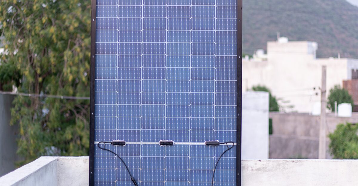 black and white solar panel
