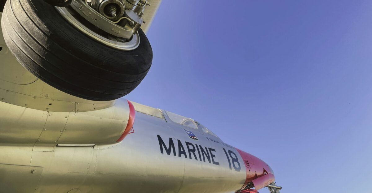 a close up view of the front of a plane