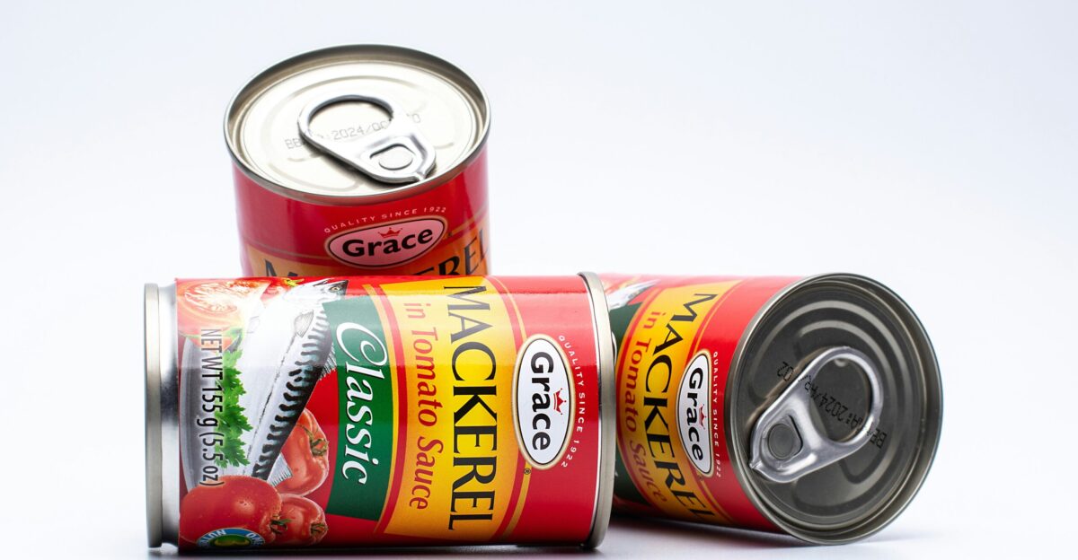 two cans of canned food sitting next to each other
