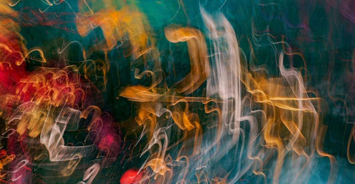 a blurry photograph of a group of people