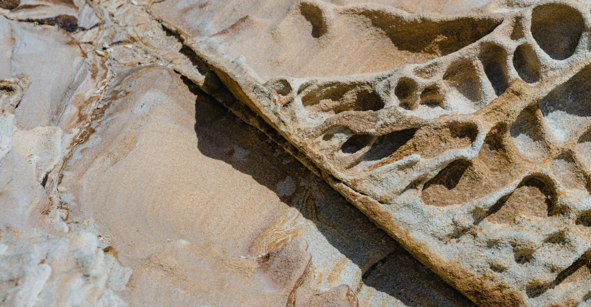 a close up of a piece of rock with a pattern on it