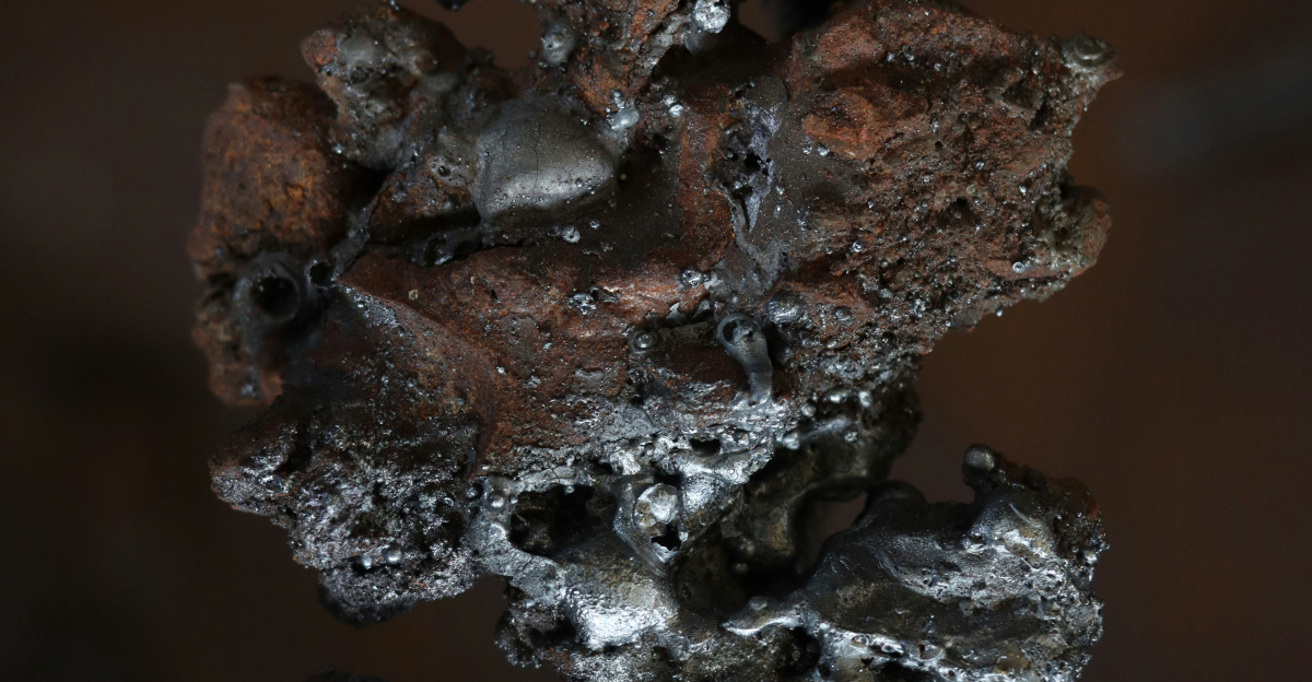 a close up of a piece of metal