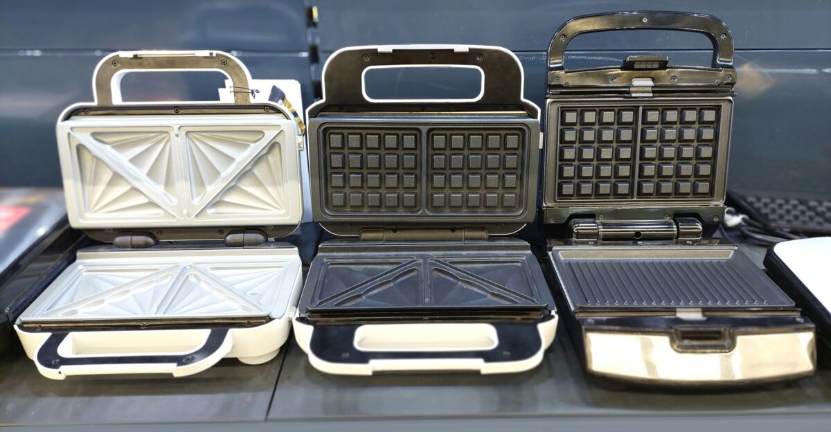 a couple of panini s sitting on top of a table