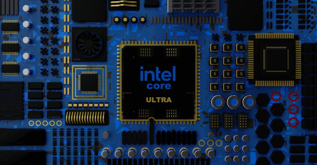 a close up of a computer chip with the intel core logo on it