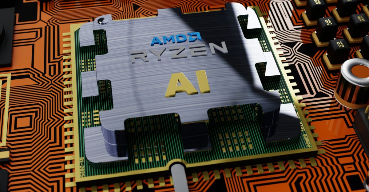 an amd radeon processor on top of a printed circuit board