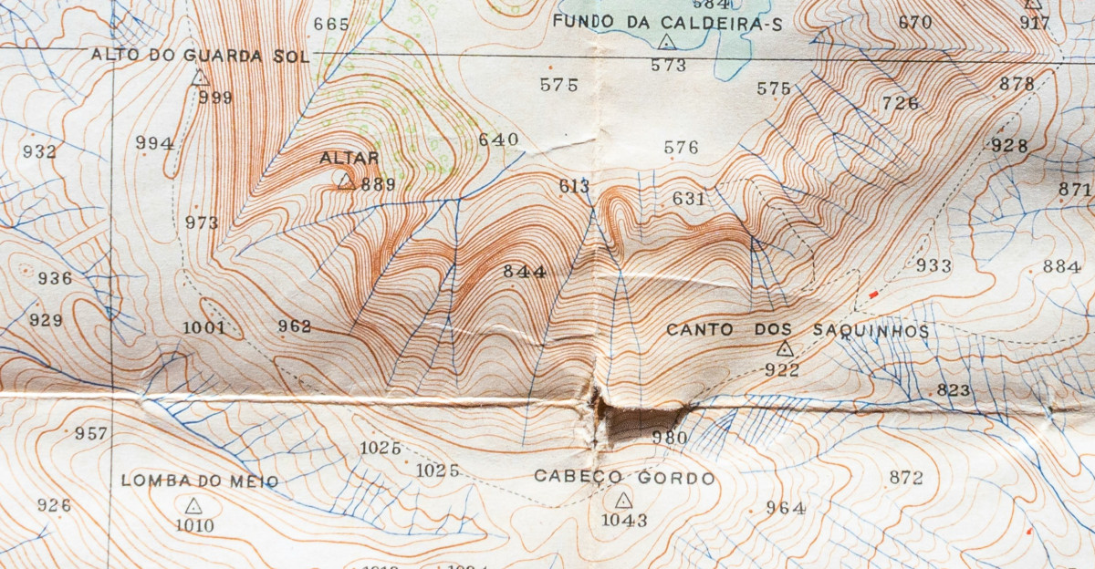 A close up of a map with a circle on it