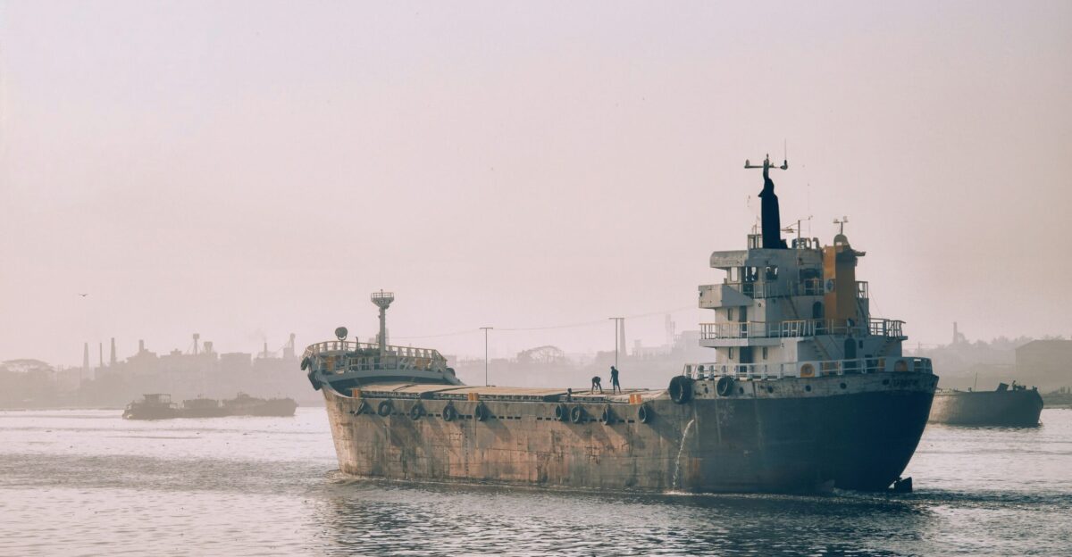 A large ship in a body of water