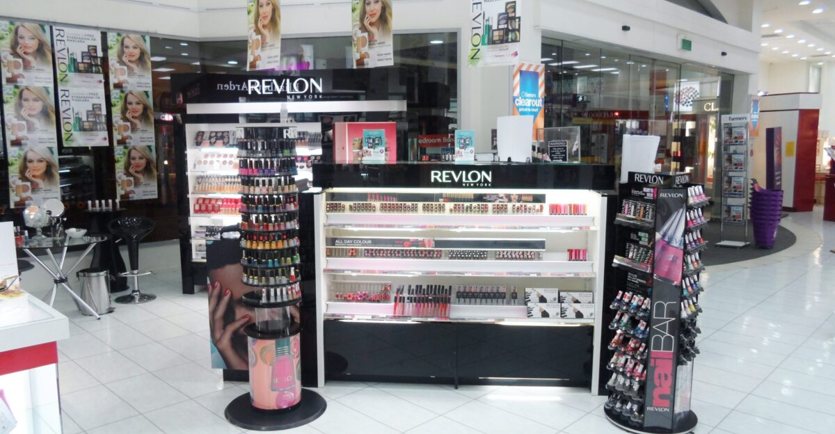 Revlon counter at New Zealand department store Farmers in Dunedin in 2013