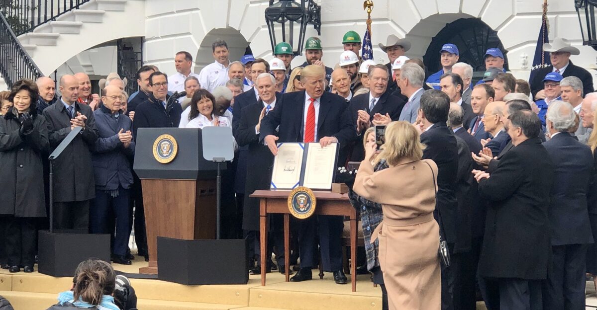 POTUS realDonaldTrump has signed USMCA A great win for all American workers families and businesses