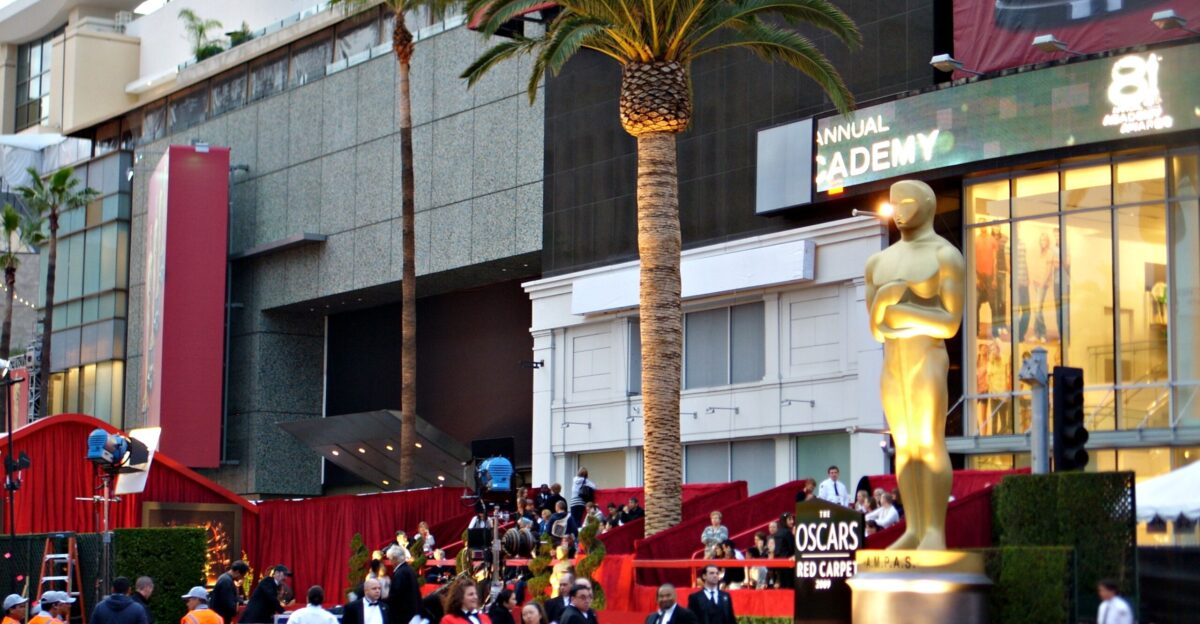 The red carpet at the intersection of Hollywood and Highland during the 81st Academy Awards Ceremony