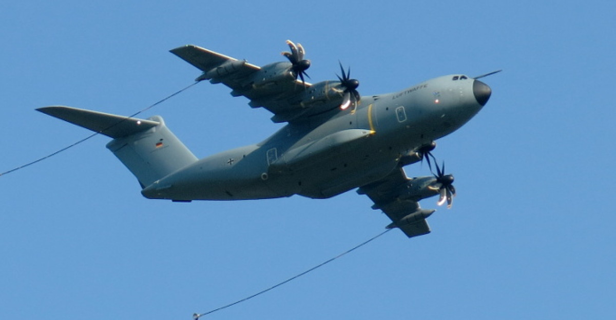 German Air Force Airbus A400M demonstrates refuelling of two Tornado jets ILA Berlin Airshow 2018