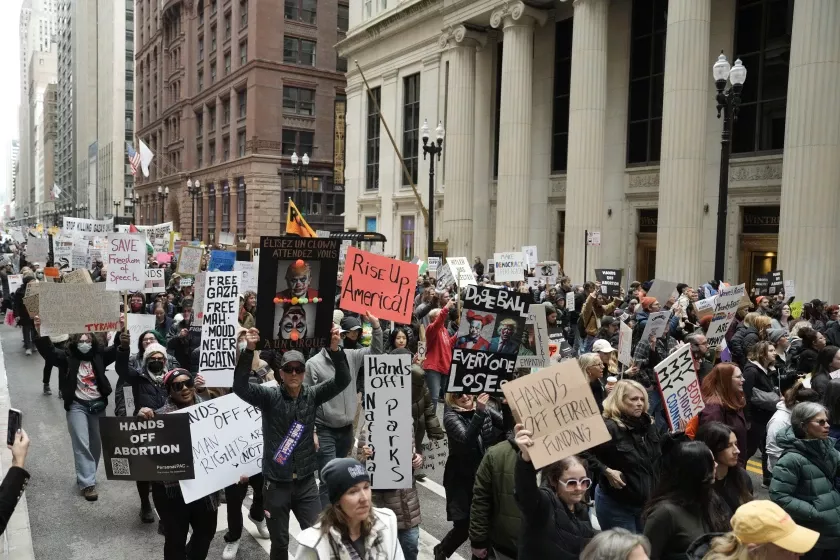 Hands Off protest in downtown Chicago draws thousands criticizing Trump s policies - Chicago Sun-Times by Whatever Works