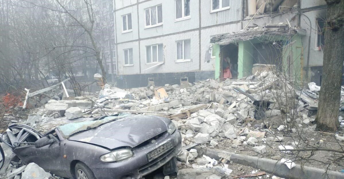 Building attacked by Russia in Kharkiv