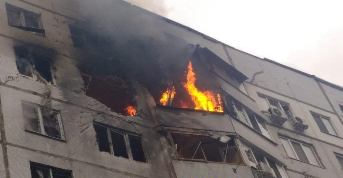 Building attacked by Russia in Kharkiv