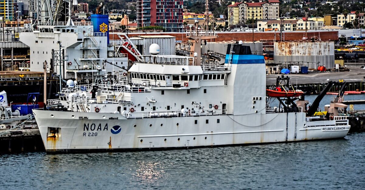 NOAA Reuben Lasker R 228 NOAAS Reuben Lasker is a National Oceanic and Atmospheric Administration NOAA fishery research vessel The ship s namesake Reuben Lasker was a fisheries biologist who served with the Southwest Fisheries Center National Marine Fisheries Service and taught at the Scripps Institution of Oceanography Wikipedia Naval Base San Diego USS Essex LHD-2 Family Reunion 2016 Photo TDelCoro March 4 2016 by Tom s Del Coro