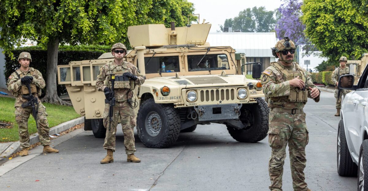 US military was deployed to LA protests despite low risk general