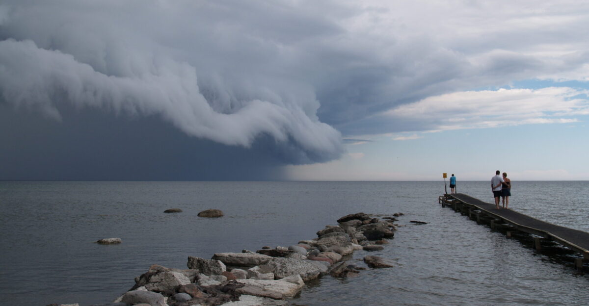 Cumulonimbus cloud at the Baltic Sea near island of land Sweden