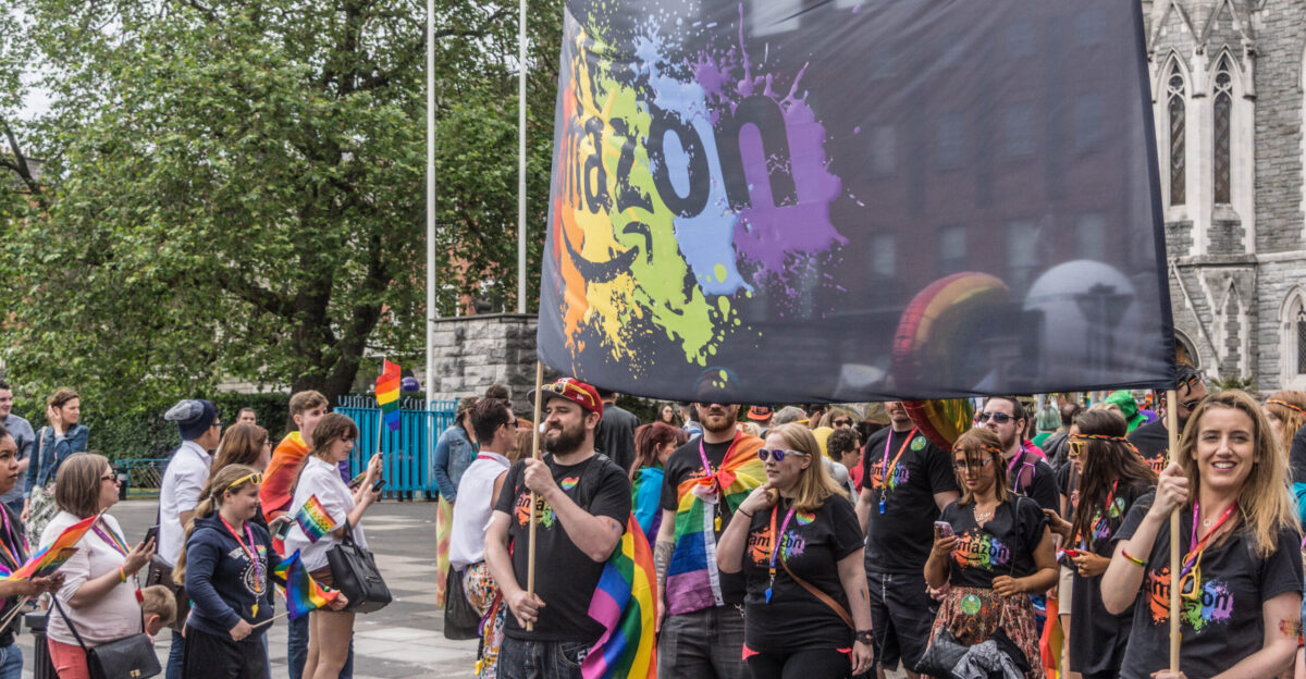 The Dublin LGBTQ Pride Festival is an annual series of events which celebrates lesbian gay bisexual transgender queer LGBTQ life in Dublin Ireland It is the largest LGBTQ pride festival in Ireland The festival culminates in a pride parade which is held in June The event has grown from a one-day event in 1974 to a ten-day festival celebrating LGBT culture in Ireland with an expanded arts social and cultural content