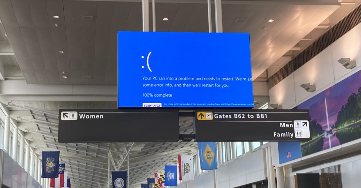 BSOD at Dulles Airport due to the botched CrowdStrike security update on July 19 2024