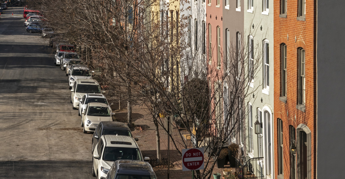 East Churchill Street from Federal Hill Baltimore Maryland USA